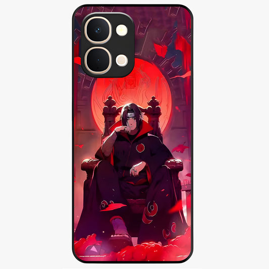 Blood Moon Sovereign Glass Case showing flat back view with mystical blood moon artwork and glossy glass finish.