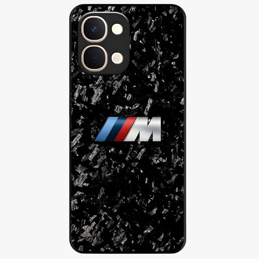 Carbon Speed Mark Glass Case showing flat back view with sporty carbon pattern artwork and glossy glass finish.
