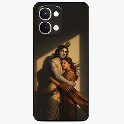Divine Eternal Love Glass Case showing flat back view with spiritual love themed artwork and glossy glass finish.