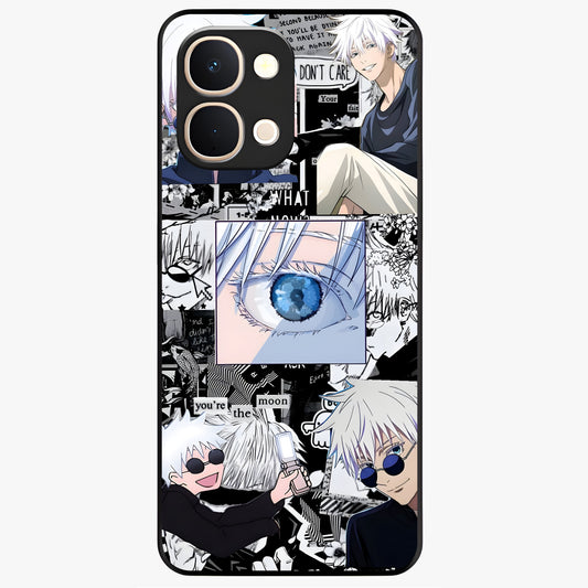 Infinity Sorcerer Chaos Glass Case showing flat back view with mystical sorcerer themed artwork and glossy glass finish.