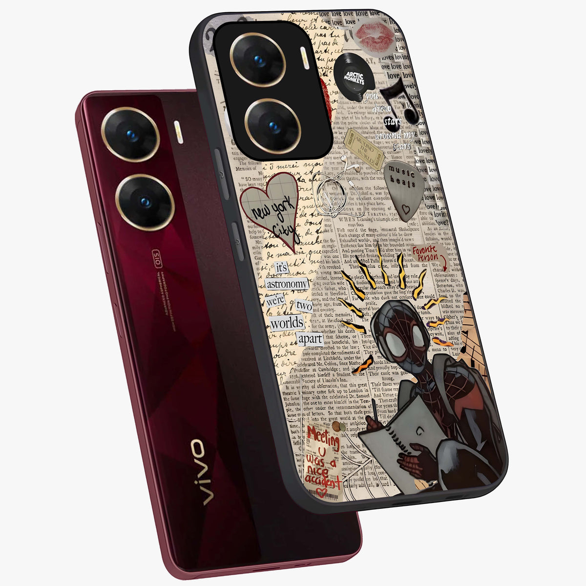 City Dream Sketch Glass Case displayed in angled mockup highlighting minimal city illustration with aesthetic sketch style.