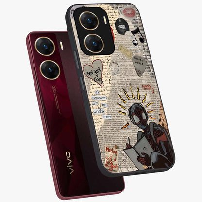 City Dream Sketch Glass Case displayed in angled mockup highlighting minimal city illustration with aesthetic sketch style.