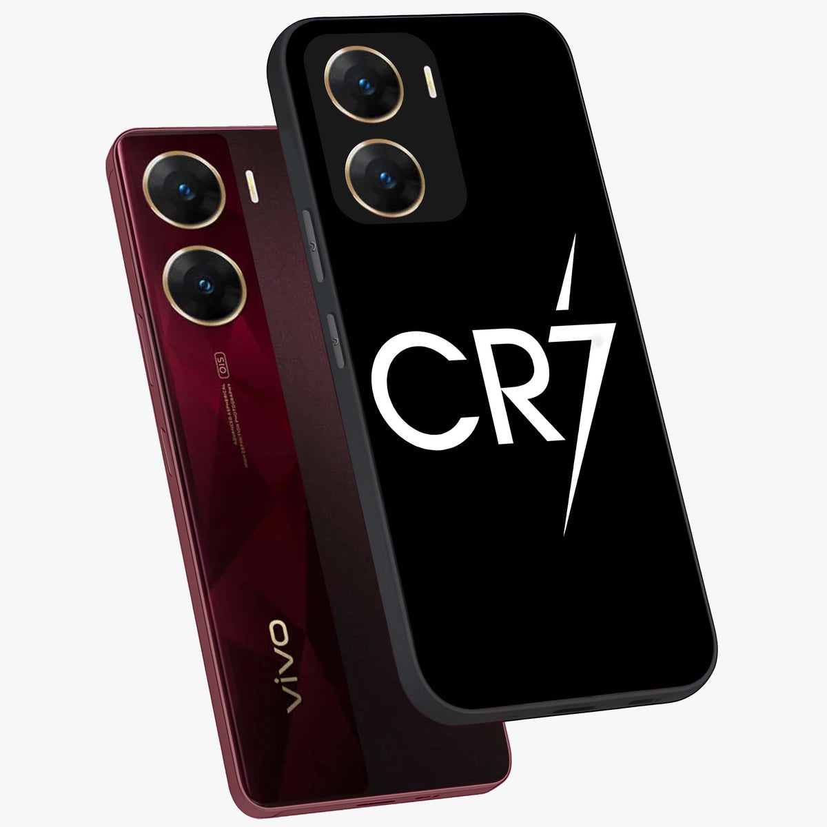 Cr7 Elite Strike Glass Case displayed in angled mockup highlighting powerful sports graphic with bold athletic theme.