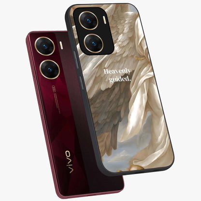 Divine Winged Grace Glass Case displayed in angled mockup highlighting graceful wing design with divine aesthetic style.