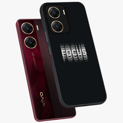 Focus Mode On Glass Case displayed in angled mockup highlighting clean minimal text artwork with modern aesthetic style.