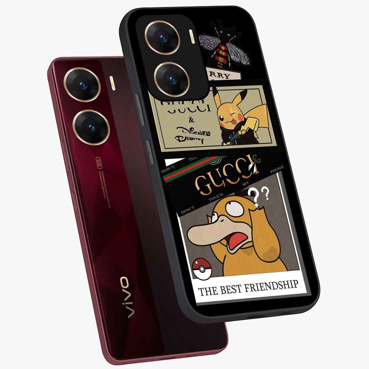 Gucci Play Mashup Glass Case displayed in angled mockup highlighting stylish fashion mashup design with bold aesthetic.