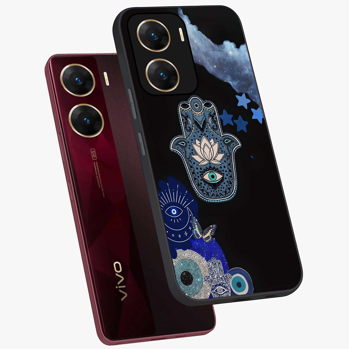 Mystic Hand Aura Glass Case displayed in angled mockup highlighting magical aura design with spiritual aesthetic style.