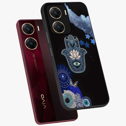 Mystic Hand Aura Glass Case displayed in angled mockup highlighting magical aura design with spiritual aesthetic style.
