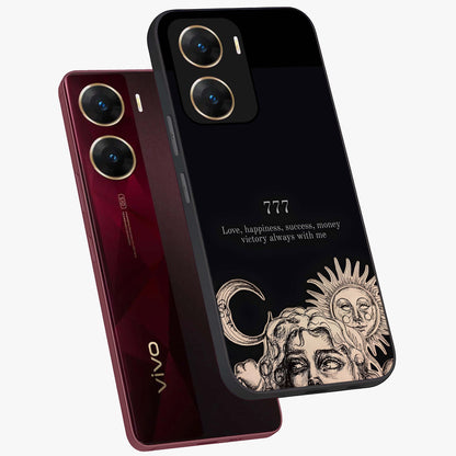 Mystic Victory Aura Glass Case displayed in angled mockup highlighting energetic aura design with bold mystical aesthetic.