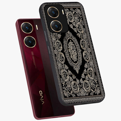 Noir Bloom Elegance Glass Case displayed in angled mockup highlighting refined flower design with stylish noir aesthetic.