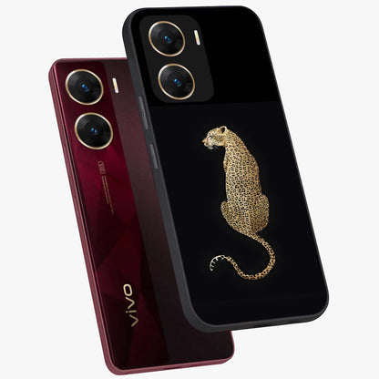 Regal Leopard Glass Case displayed in angled mockup highlighting powerful animal illustration with stylish wild aesthetic.