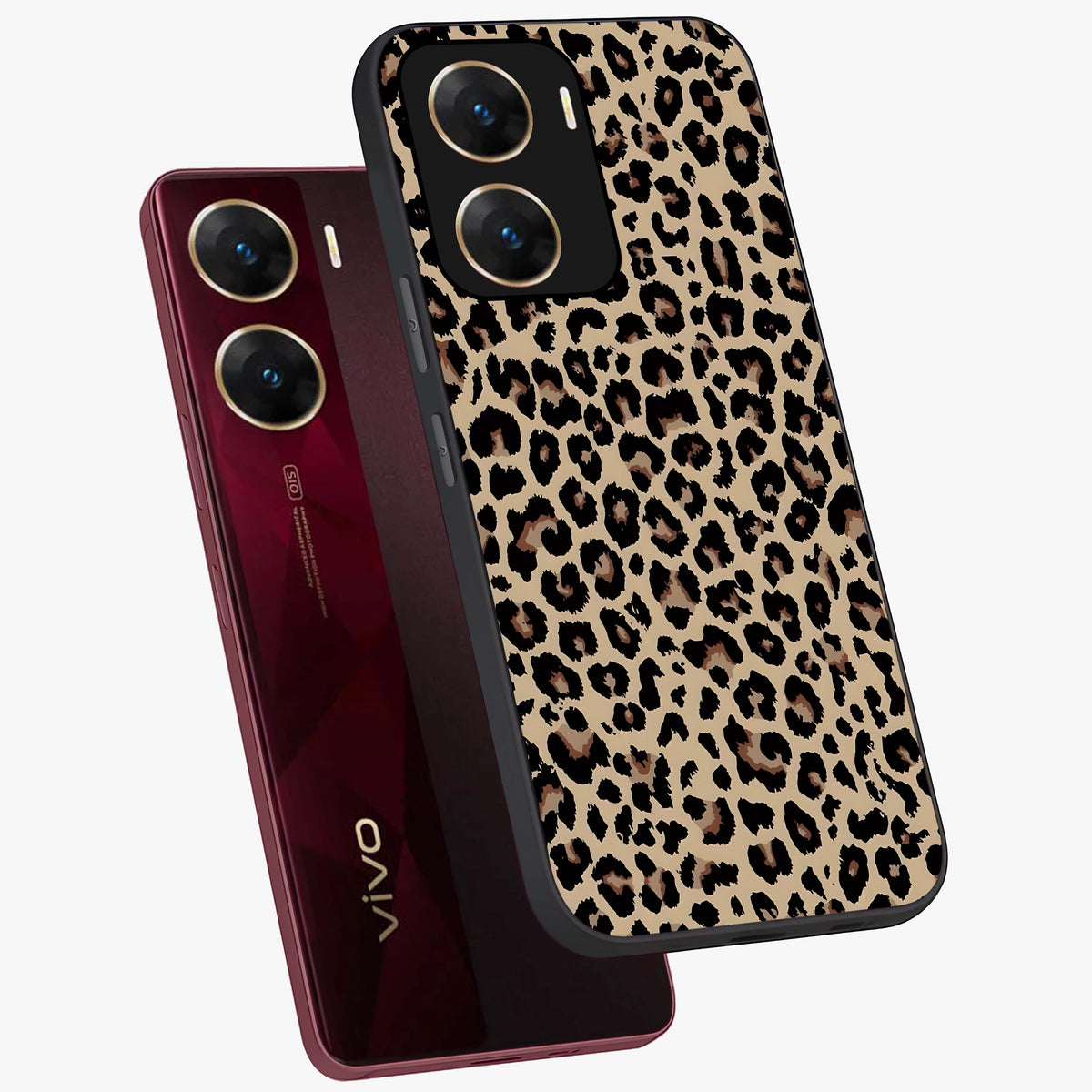 Savage Chic Pattern Glass Case displayed in angled mockup highlighting bold fashion inspired design with chic aesthetic.