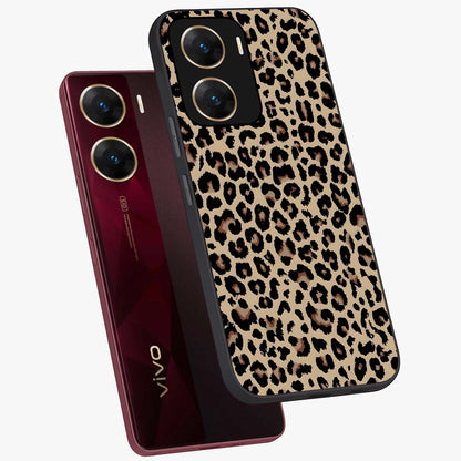 Savage Chic Pattern Glass Case displayed in angled mockup highlighting bold fashion inspired design with chic aesthetic.