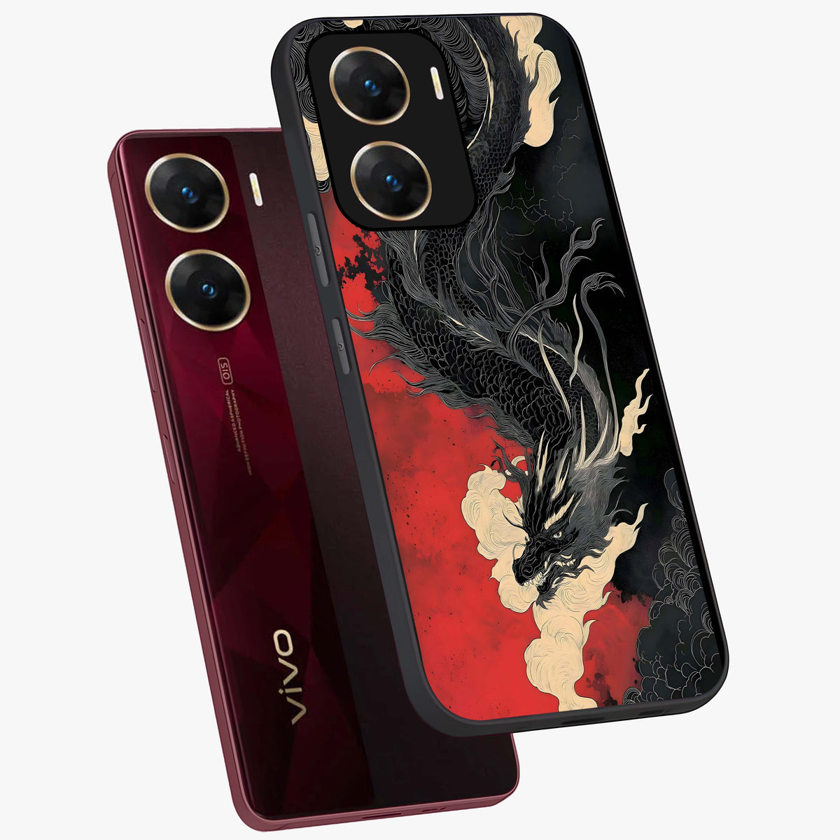 Shadow Dragon Fury Glass Case displayed in angled mockup highlighting powerful dragon illustration with dark fantasy aesthetic.