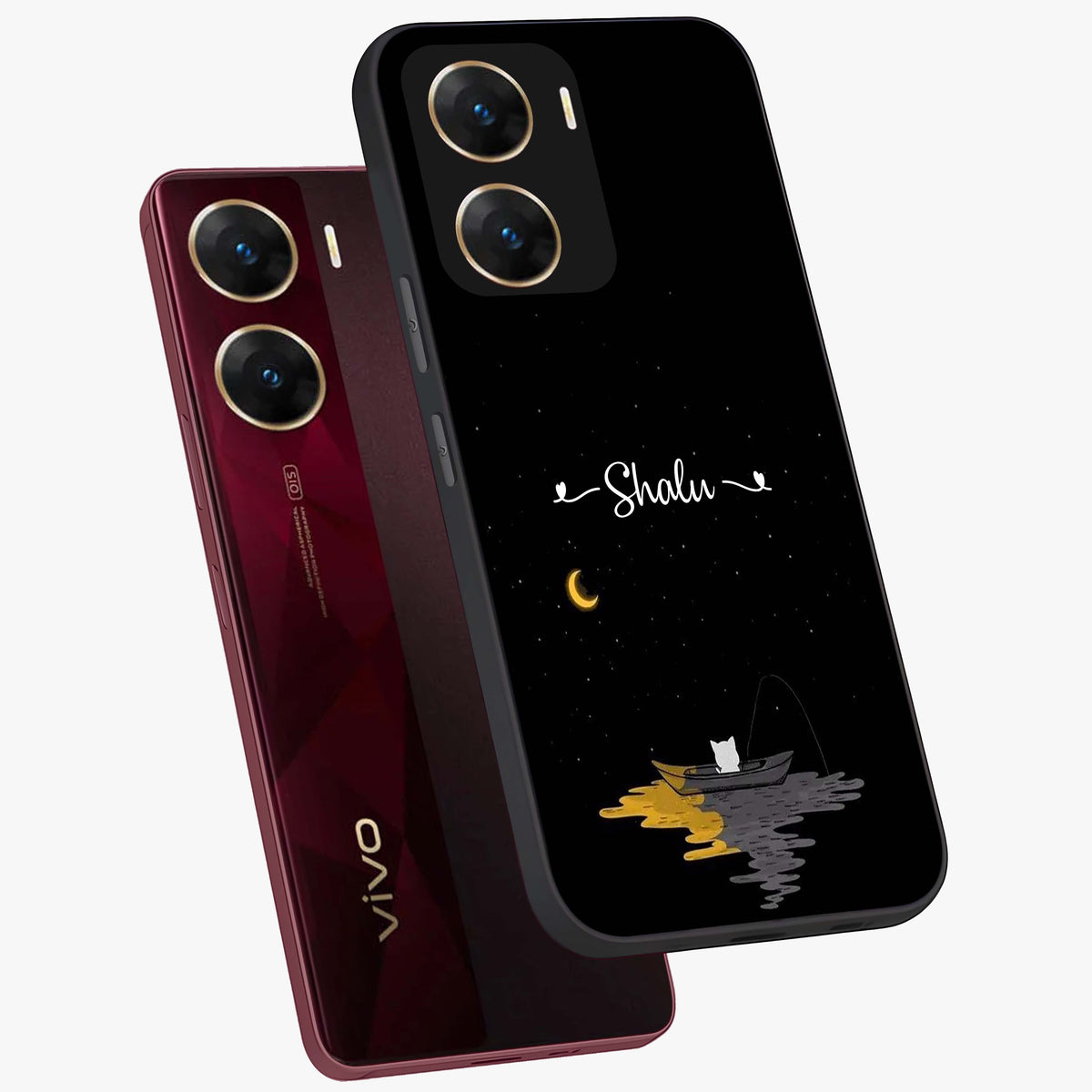 Silent Night Row Glass Case displayed in angled mockup highlighting peaceful evening design with dreamy night aesthetic.