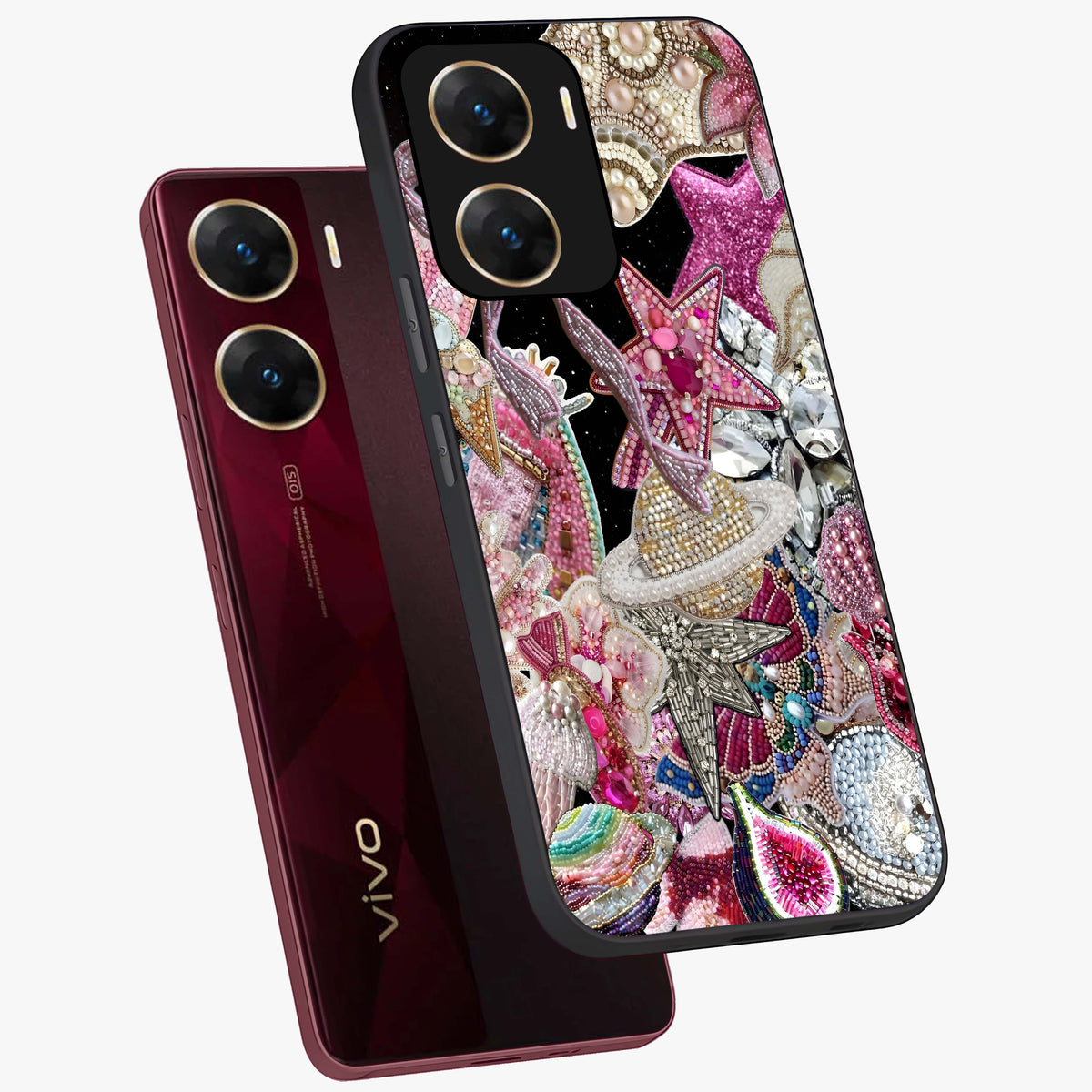 Starlit Jewel Dream Glass Case displayed in angled mockup highlighting glowing celestial jewel design with dreamy aesthetic.