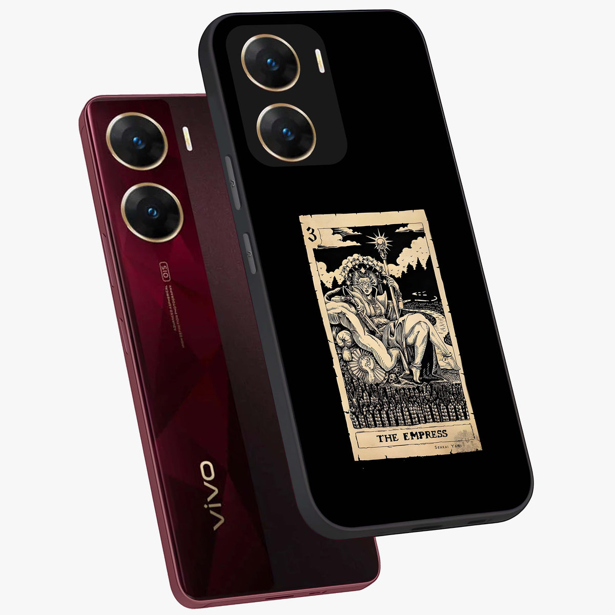 The Empress Glass Case displayed in angled mockup highlighting elegant royal design with majestic aesthetic style.