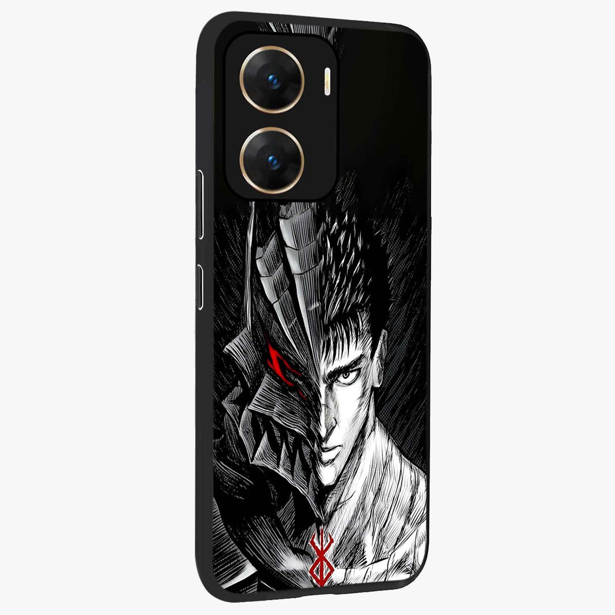 Berserker Blood Oath Glass Case upright view showcasing intense warrior aesthetic with dramatic artistic style.