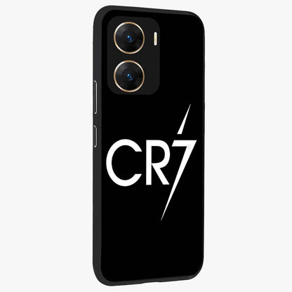 Cr7 Elite Strike Glass Case upright view showcasing energetic football inspired design with modern sports aesthetic.