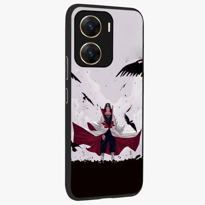 Crimson Crow Ascension Glass Case upright view showcasing dramatic crow artwork with bold gothic theme.