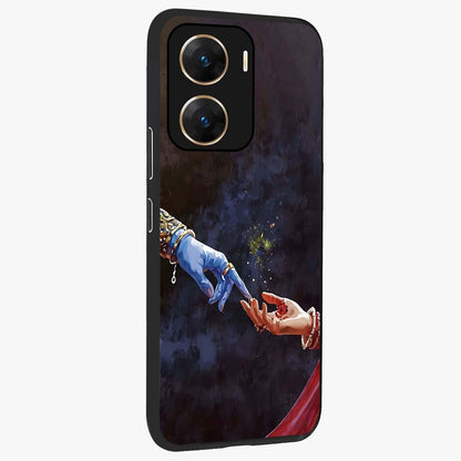 Divine Touch Eternal Glass Case upright view showcasing peaceful spiritual artwork with eternal divine theme.
