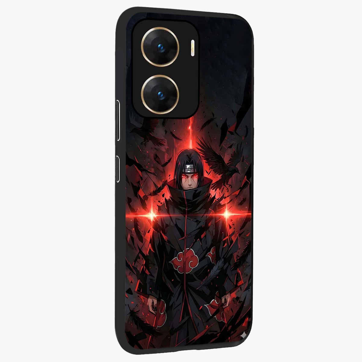 Focused Blade Discipline Glass Case upright view showcasing strong typography statement with sleek motivational theme.