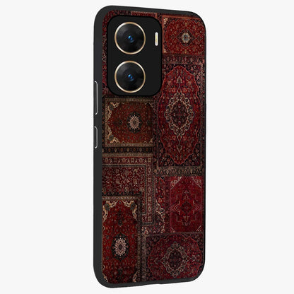 Persian Velvet Tale Glass Case upright view showcasing elegant Persian artwork with classic heritage theme.