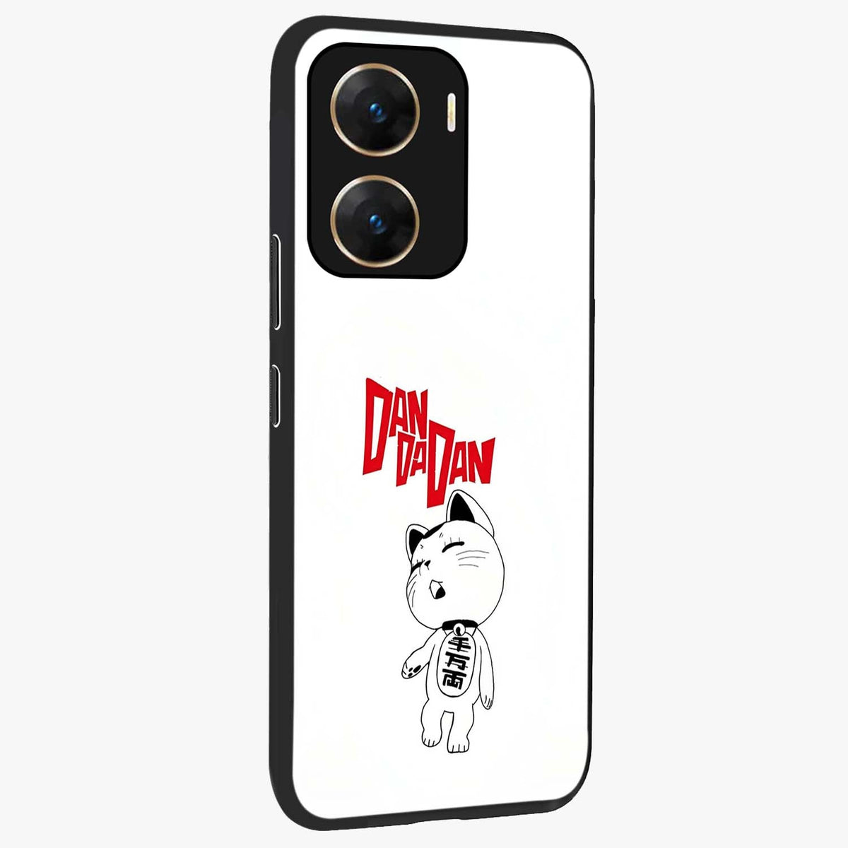 Playful Spirit Charm Glass Case upright view showcasing vibrant charm artwork with fun artistic theme.