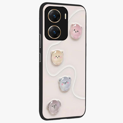 Puffy Face Parade Glass Case upright view showcasing adorable character artwork with cheerful animated theme.