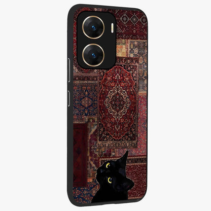 Regal Magic Cat Apple Glass Case upright view showcasing charming cat artwork with playful magical theme.