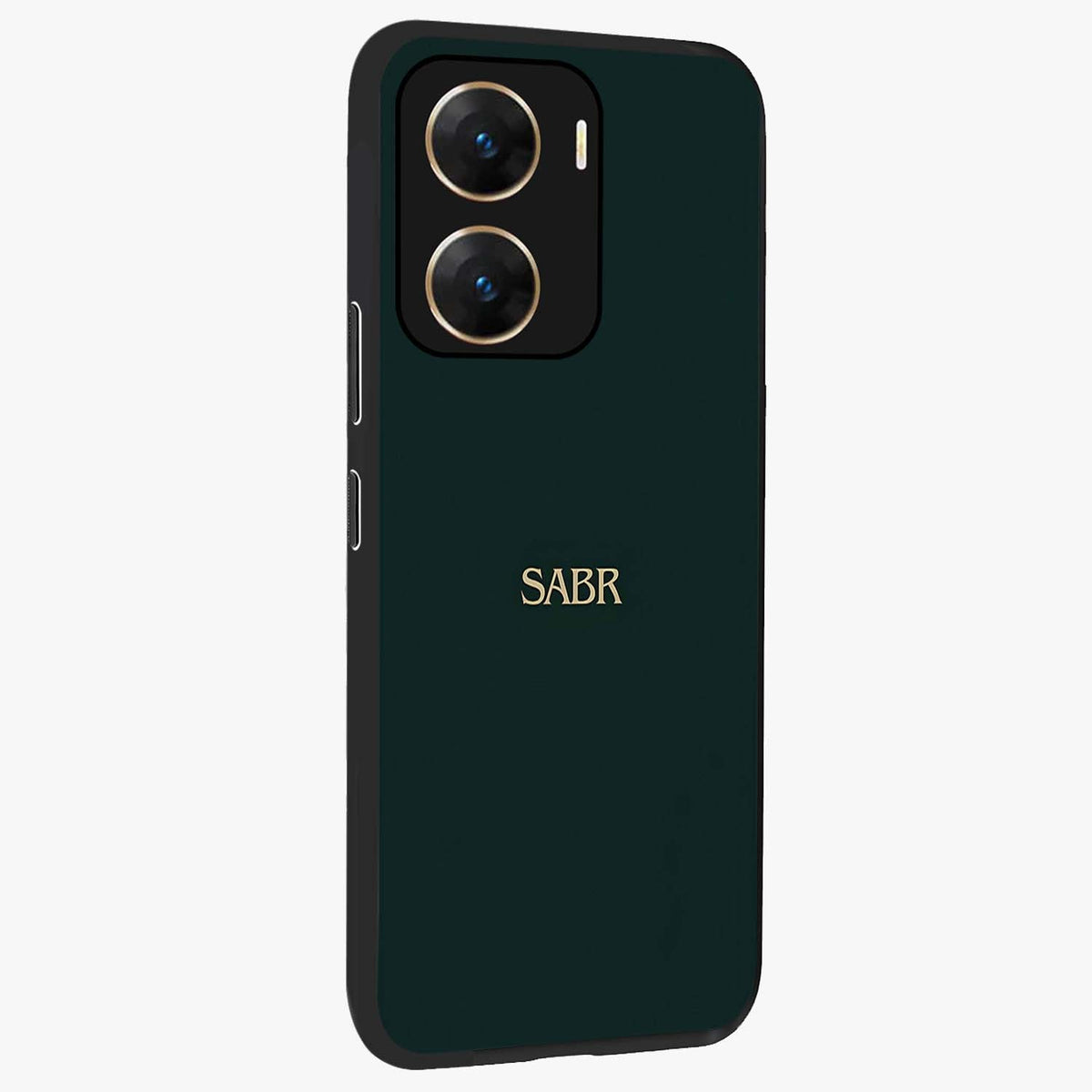 Sabr Minimal Patience Glass Case upright view showcasing calm minimalist artwork with motivational patience theme.
