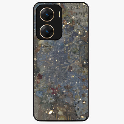 Aesthetic Astrolophia Glass Case showing flat back view with dreamy aesthetic design and glossy glass finish.