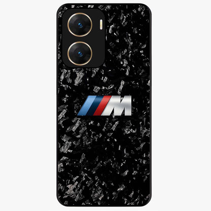Carbon Speed Mark Glass Case showing flat back view with sporty carbon pattern artwork and glossy glass finish.