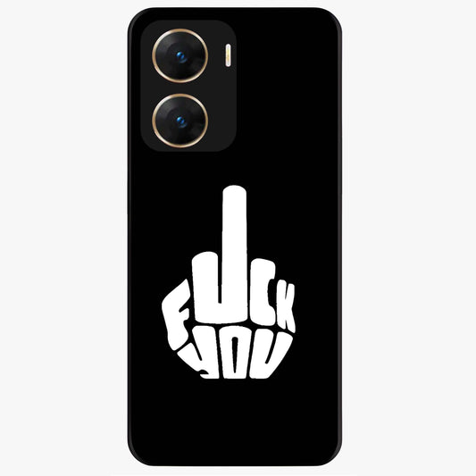 Rebel Mode On Glass Case showing flat back view with bold rebellious typography artwork and glossy glass finish.