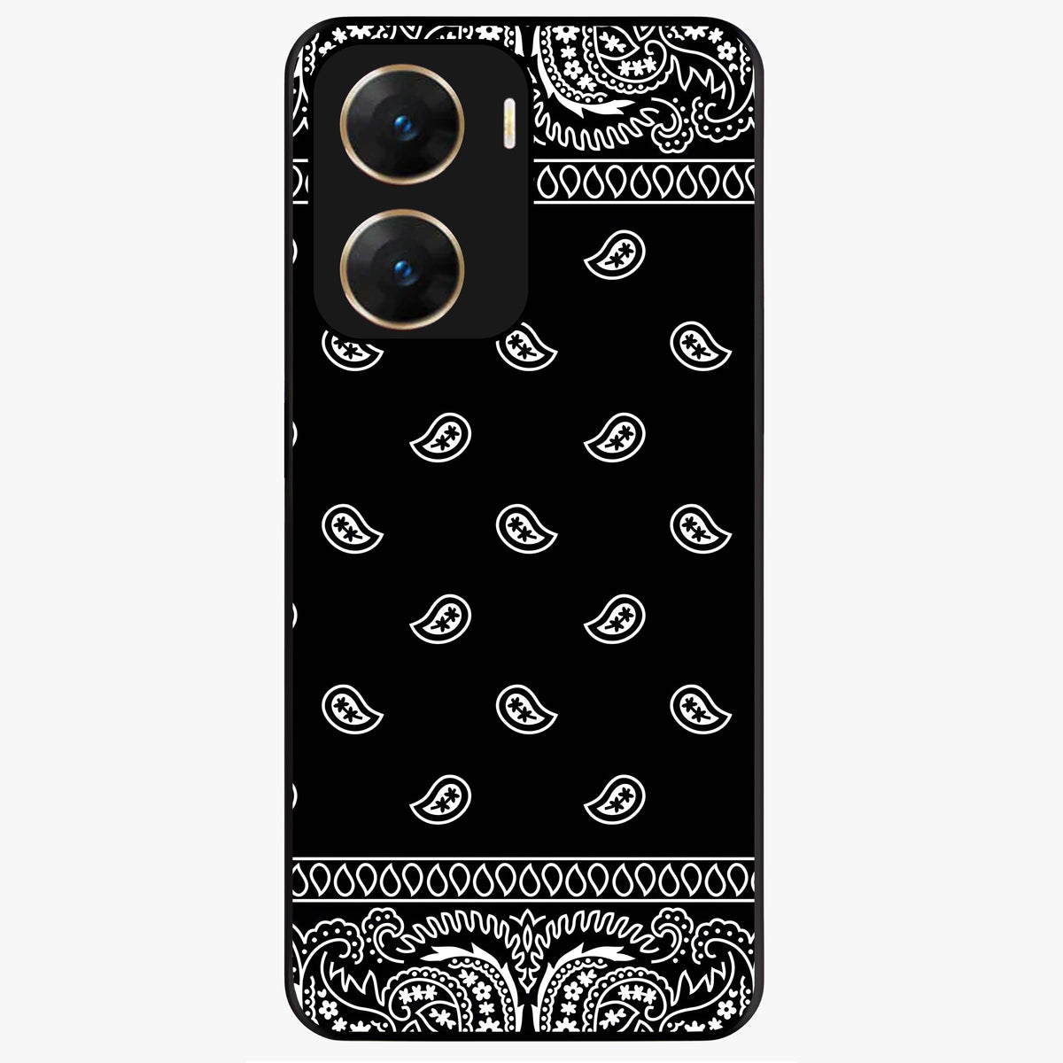 Retro Rebel Threads Glass Case showing flat back view with vintage street style artwork and glossy glass finish.