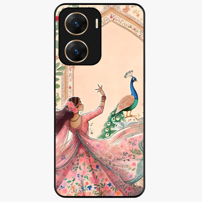 Royal Grace Muse Glass Case showing flat back view with elegant artistic artwork and glossy glass finish.