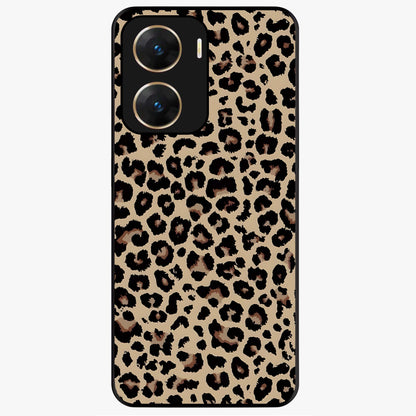 Savage Chic Pattern Glass Case showing flat back view with stylish patterned artwork and glossy glass finish.