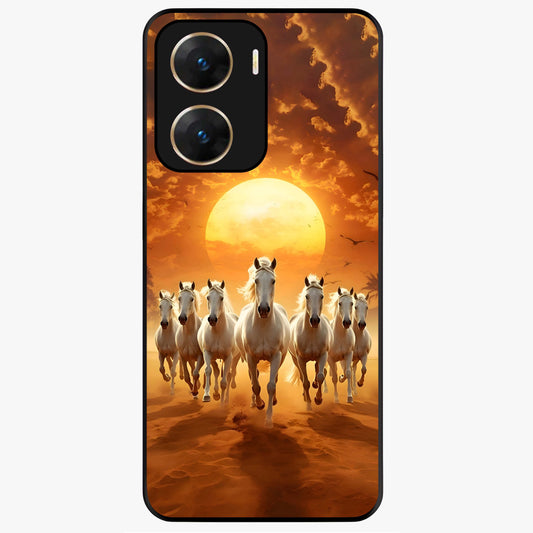 Wild Sunset Majesty Glass Case showing flat back view with majestic sunset landscape artwork and glossy glass finish.