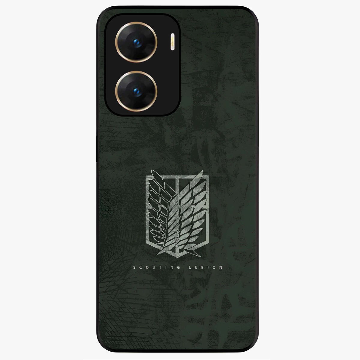 Wings Of Freedom Glass Case showing flat back view with symbolic wings artwork and glossy glass finish.