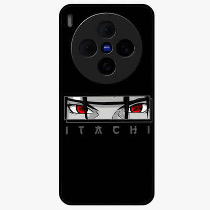 Scarlet Gaze Dominance Glass Case showing flat back view with striking red themed artwork and glossy glass finish.