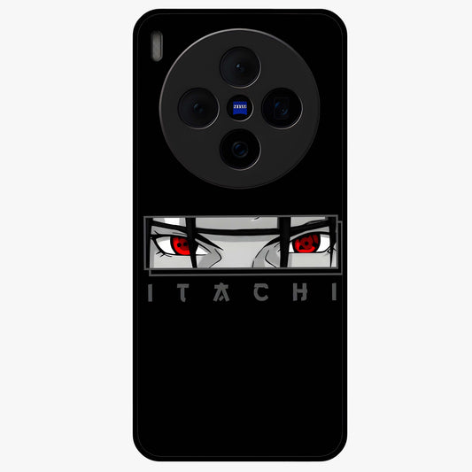 Scarlet Gaze Dominance Glass Case showing flat back view with striking red themed artwork and glossy glass finish.