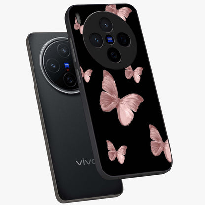 Butterfly Pattern Glass Case displayed in angled mockup highlighting delicate butterfly design and aesthetic pattern style.