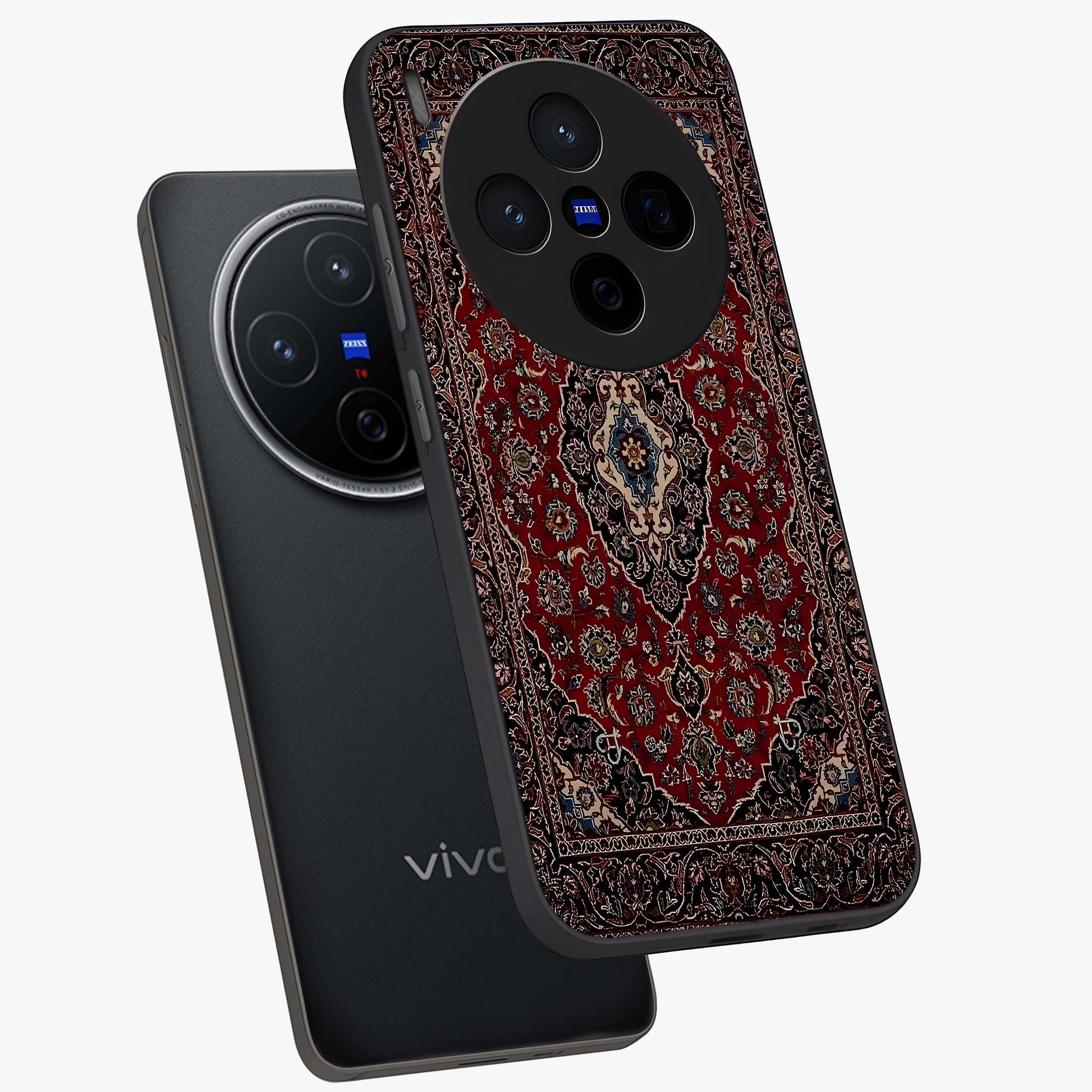 Heritage Carpet Royale Glass Case displayed in angled mockup highlighting intricate royal carpet design with heritage aesthetic.