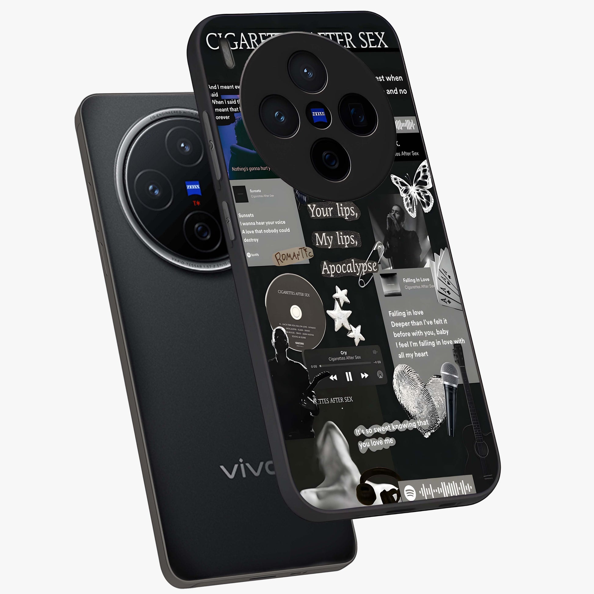 Midnight Love Echo Glass Case displayed in angled mockup highlighting elegant love inspired design with deep aesthetic style.