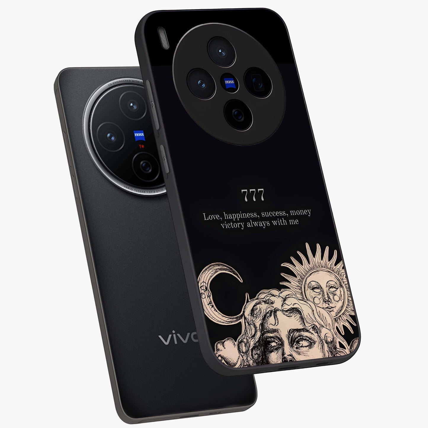 Mystic Victory Aura Glass Case displayed in angled mockup highlighting energetic aura design with bold mystical aesthetic.