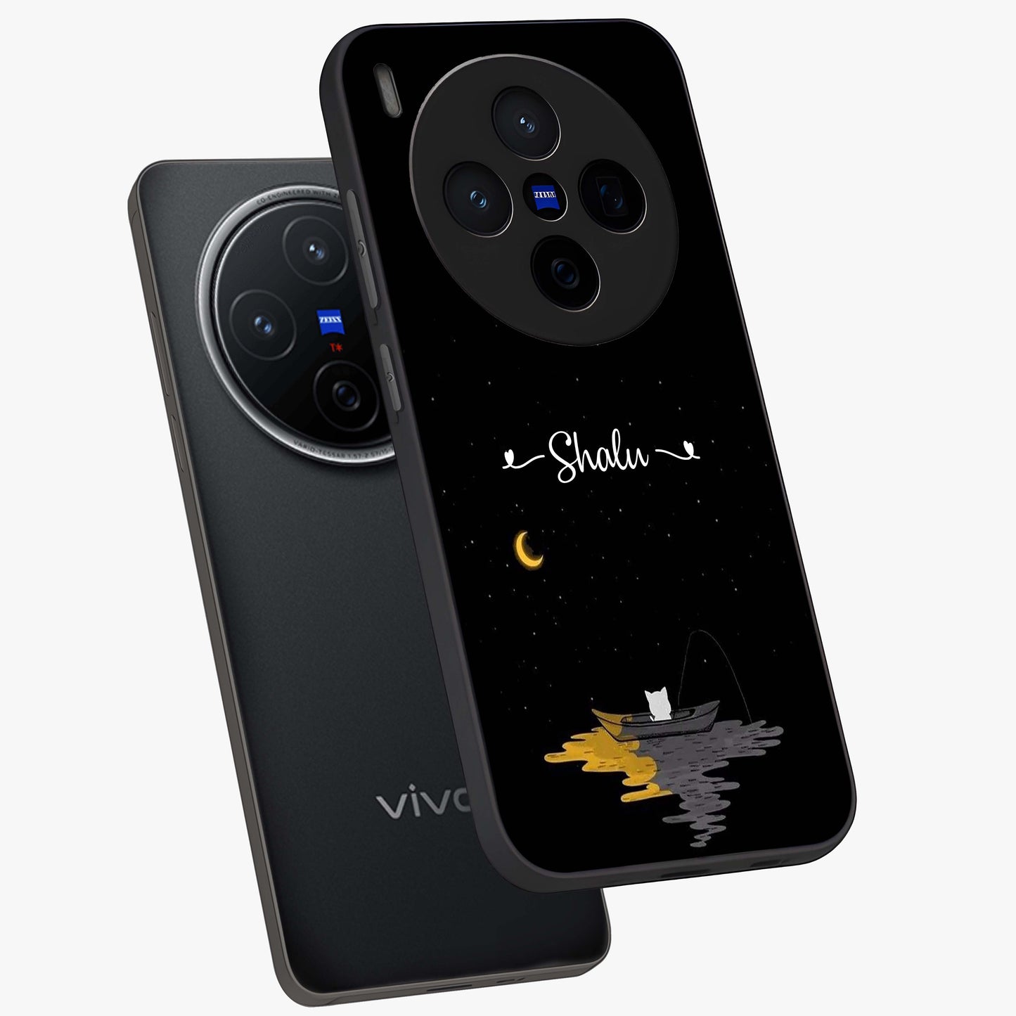 Silent Night Row Glass Case displayed in angled mockup highlighting peaceful evening design with dreamy night aesthetic.