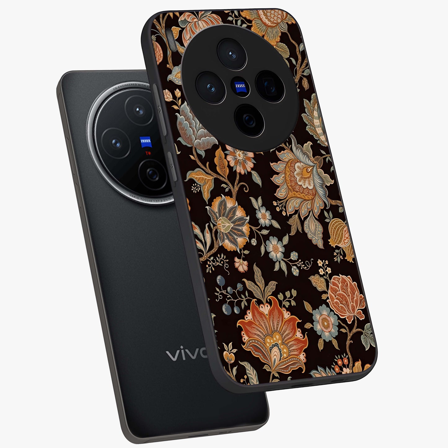 Vintage Floral Dream Glass Case displayed in angled mockup highlighting elegant vintage flower design with soft aesthetic style.