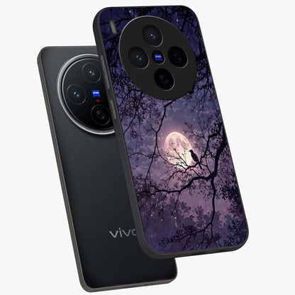 Whispering Moon Silence Glass Case displayed in angled mockup highlighting calm lunar design with dreamy night aesthetic.