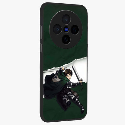 Emerald War Vanguard Glass Case upright view showcasing dramatic warrior artwork with bold fantasy theme.