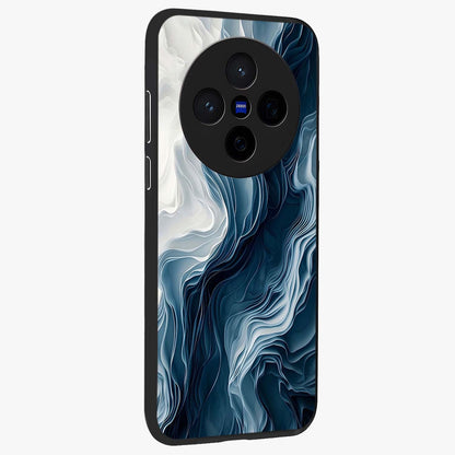 Ethereal Paper Marble Glass Case upright view showcasing smooth marble artwork with refined minimalist theme.
